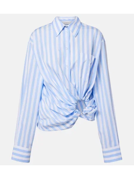 Wyciąć koszula Sportmax w paski popelinowa biała