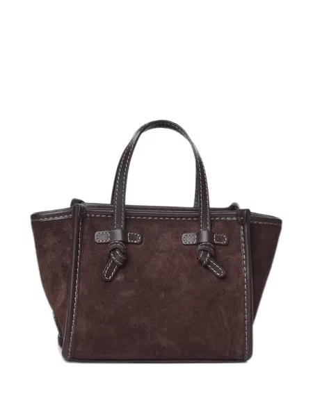 Geantă shopper Gianni Chiarini din piele de căprioară maro