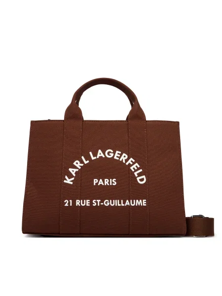 Shopper kabelka Karl Lagerfeld hnedá