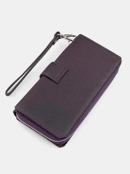 Кожаный кошелек St Leather Accessories фиолетовый