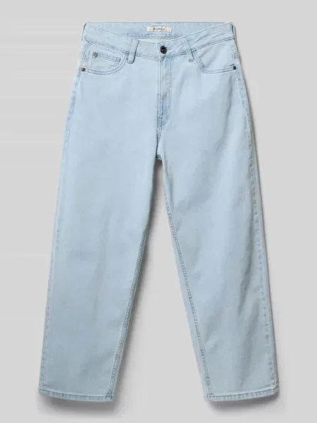 Jeansy o kroju straight fit z naszywką z logo Garcia