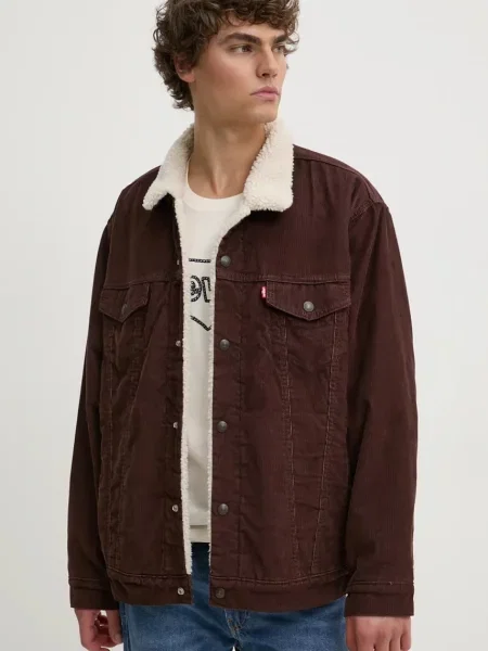 Levi's geaca din velur de tranzitie maro