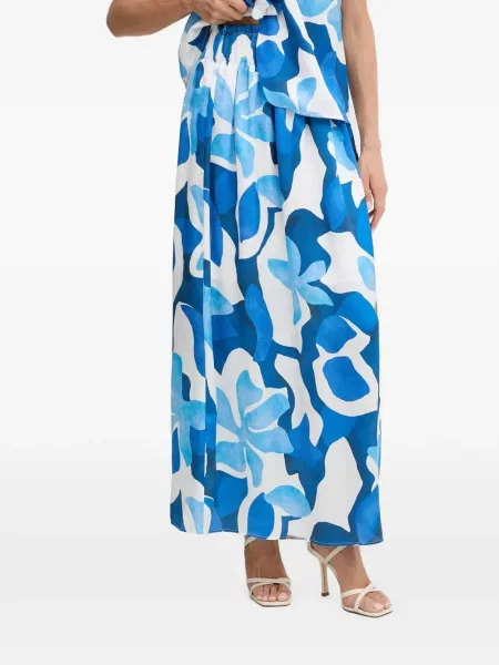 Fusta maxi Morgan cu model floral albastru