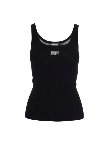 Top Elisabetta Franchi wełniany czarny