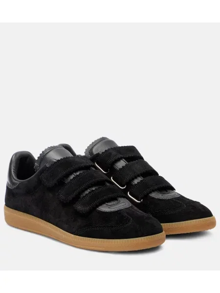 Sneakerși Isabel Marant din piele de căprioară negru