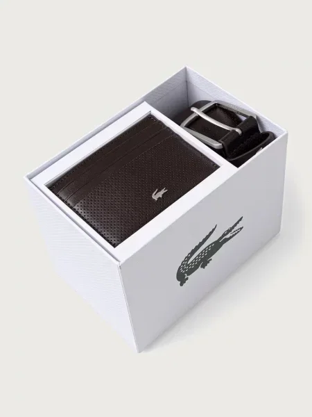 Кожаный ремень Lacoste с ремешками