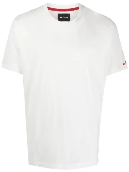Tricou Kiton cu broderie alb