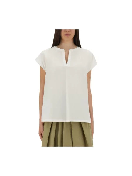 Bluzka Aspesi z dekoltem w serek biała