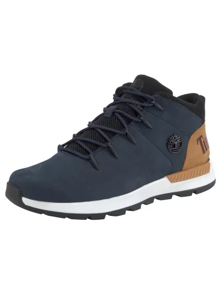 TIMBERLAND Bocanci cu șireturi Sprint Trekker albastru închis / galben muștar negru