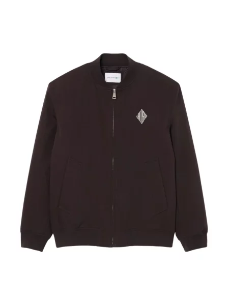 Kurtka bomber Lacoste retro wodoszczelny brązowy