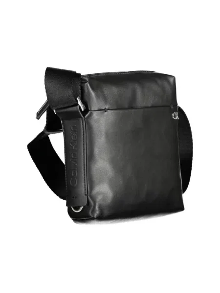 Lniana torba crossbody Calvin Klein czarna
