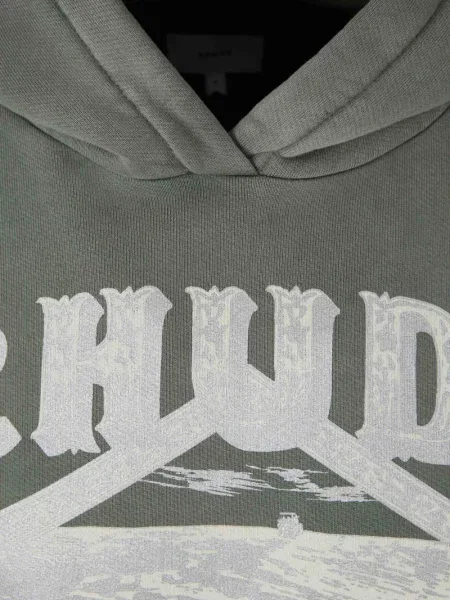 Hanorac cu glugă Rhude cu imagine verde