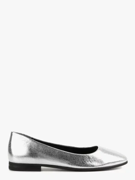 Кожаные балетки Leberdes серебряные