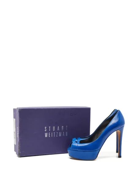 Полуотворени обувки Stuart Weitzman на платформе синьо