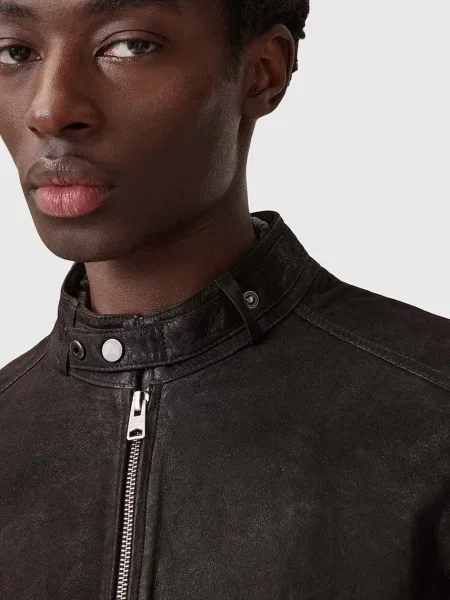 Шкіряна куртка AllSaints CORA перехідна чорний