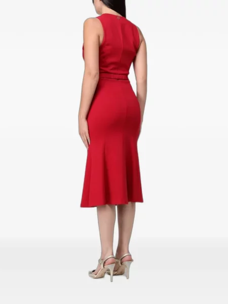 Cu centură rochie midi Twinset fără mâneci roșu