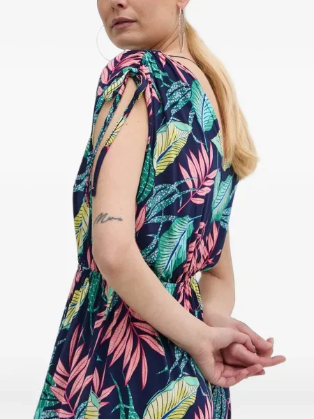 Rochie maxi Morgan cu imagine cu cordon albastru