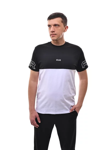 Футболка STREAM білий/чорний віскоза/поліестер біла