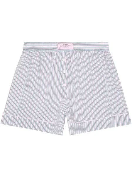 Pantaloni scurți Ganni cu dungi alb