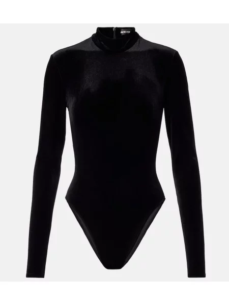 Aksamitny body David Koma czarny