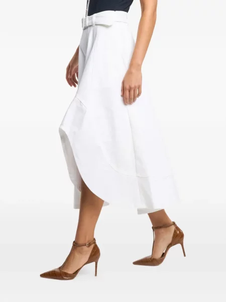 Spódnica midi Cinq A Sept asymetryczna do kolan biała