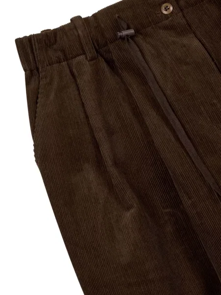 Șnur de strângere pantaloni Studio Tomboy de catifea cord maro