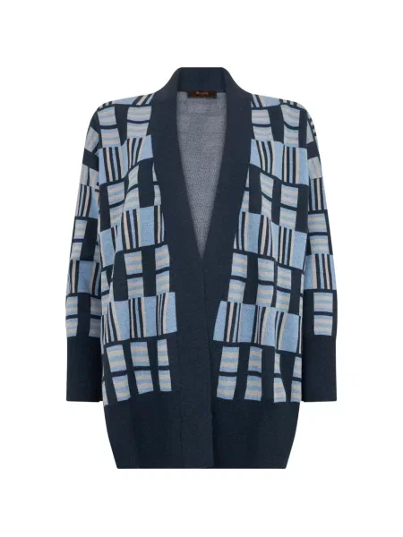 Cardigan Moorer cu imprimeu geometric albastru
