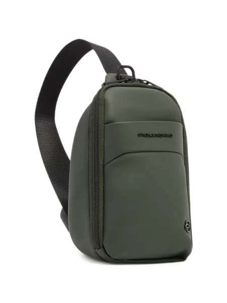 Geantă crossbody Piquadro cu autograf verde