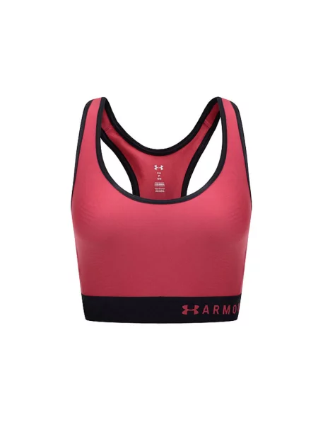 Biustonosz sportowy Under Armour MID KEYHOLE różowy