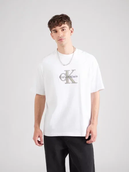 Calvin Klein Jeans Tričko Monologo Graphic biela