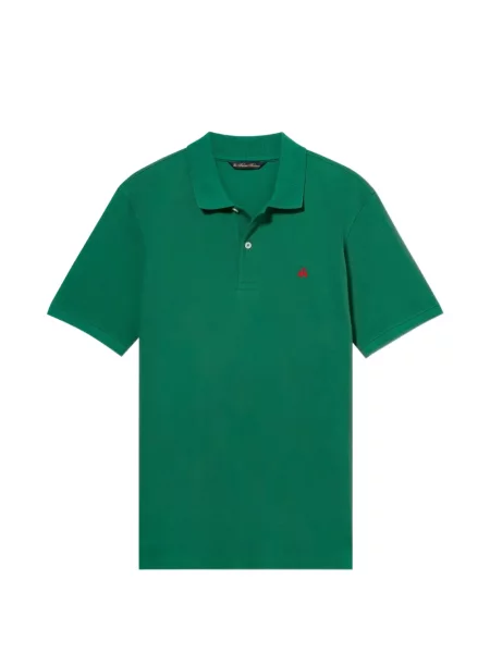 Tricou polo Brooks Brothers din fleece verde