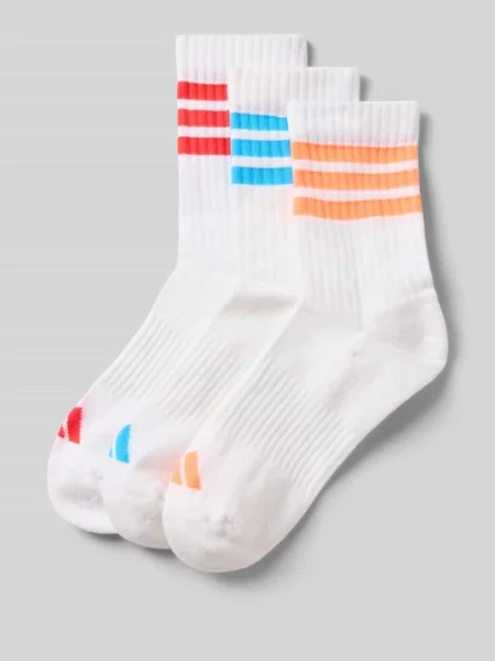 Skarpety z nadrukiem z logo w zestawie 3 szt. Adidas Sportswear białe