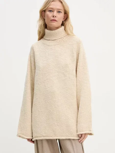 By Malene Birger pulover de lână CHARICE femei călduros cu guler bej
