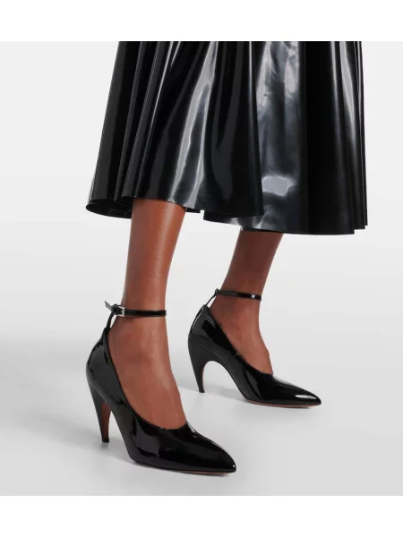 Pantofi cu toc Alaïa din piele de lac negru