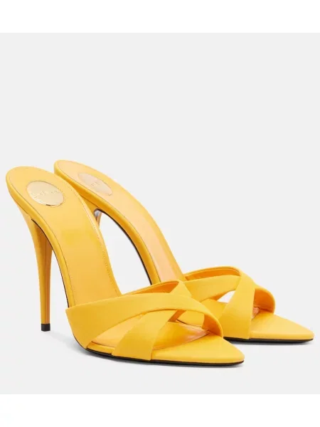 Satenaste mules Saint Laurent rumena