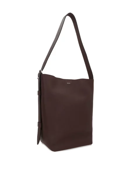 Kožená kožená taška Max Mara zelená