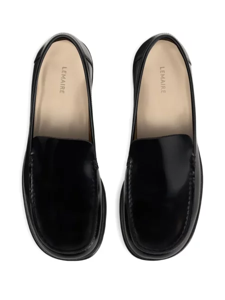 Pantofi loafer Lemaire cu vârf pătrat negru