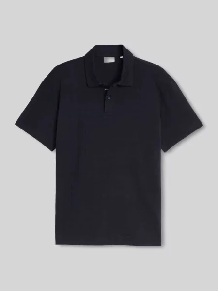 Koszulka polo z czystej bawełny w kroju regular fit Model structured polo' Tom Tailor granatowa