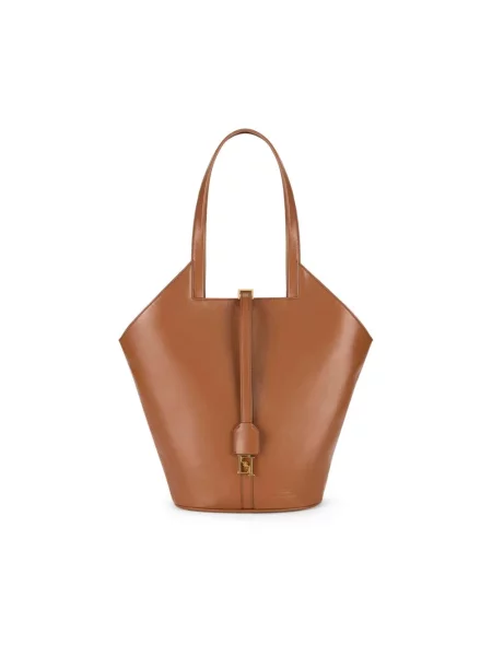 Torebka hobo Elisabetta Franchi skórzana brązowa