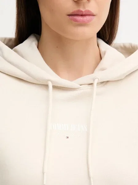 Tommy Jeans bluza z kapturem z nadrukiem beżowy