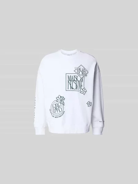 Bluza o kroju oversized z mieszanki bawełny Maison Kitsune biała