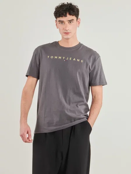Tommy Jeans T-shirt Linear Logo Regular Fit siva