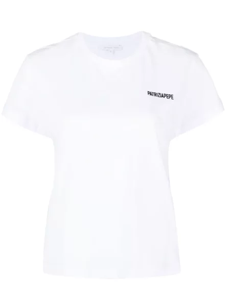 Tricou Patrizia Pepe cu broderie alb