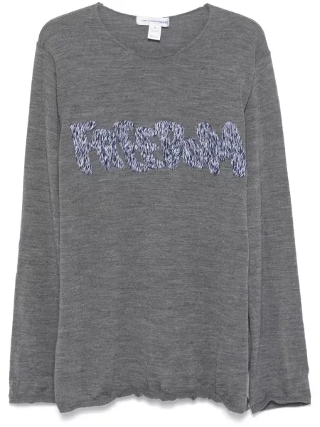 Pulover Comme Des Garçons Shirt cu broderie gri