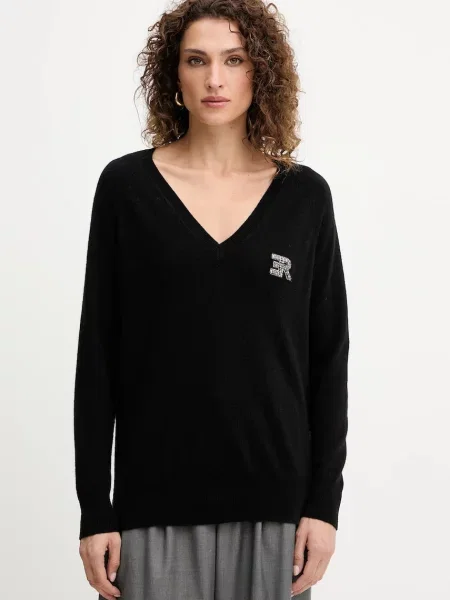 Ermanno Scervino pulover de lână light negru