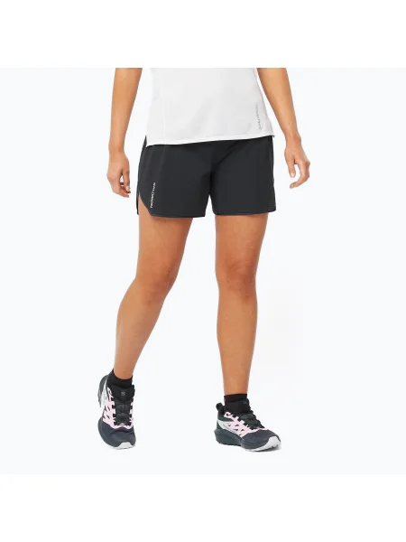 Pantaloni scurți de alergare pentru femei Salomon Sense Aero deep black / peris negru