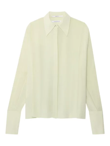 Koszula Another Tomorrow plisowana kopertowa żółta