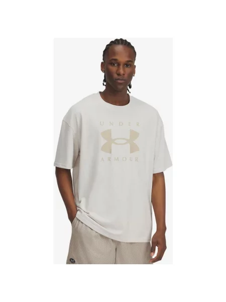 Koszulka Under Armour Heavyweight Oversized Branded krótki rękaw jasny S beżowy
