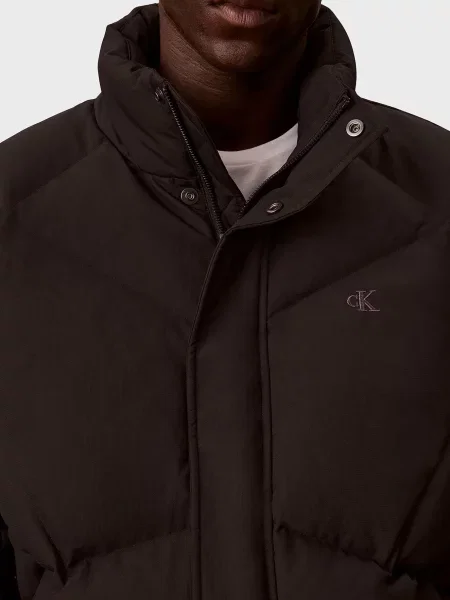 Стьобана джинсова куртка Calvin Klein Jeans чорна