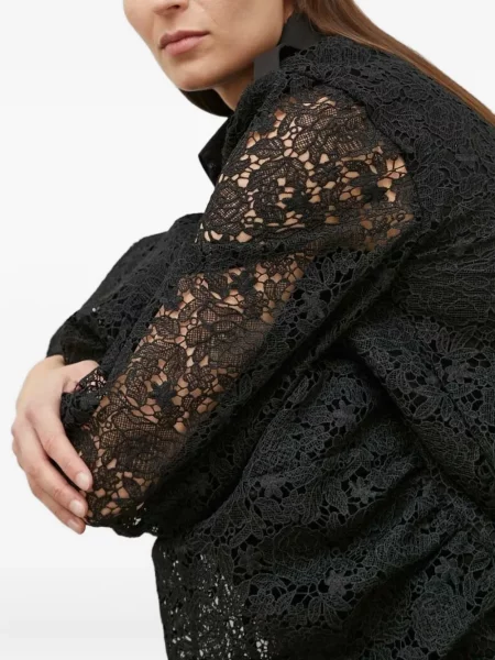 Rochie mini Bruuns Bazaar din dantelă de costum negru
